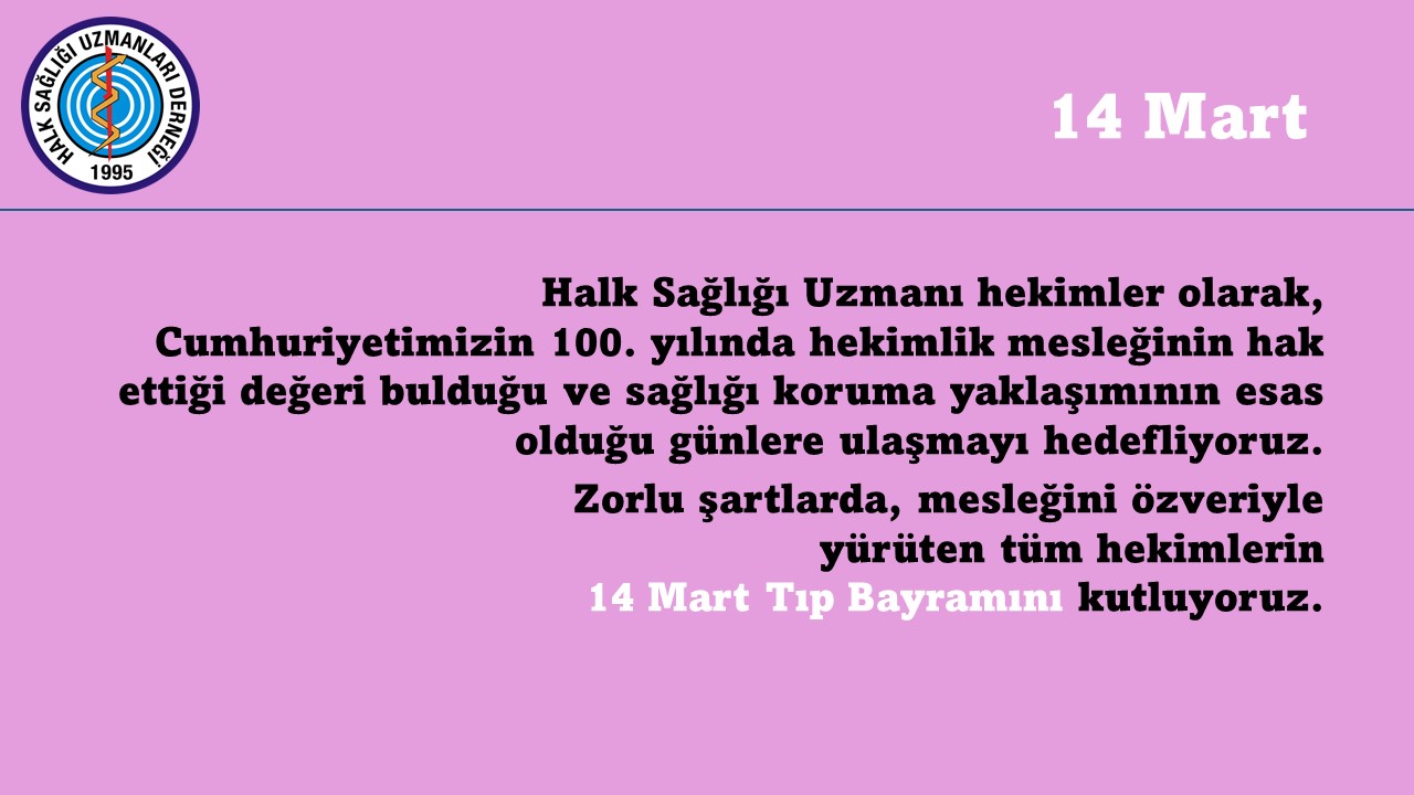 14 Mart Tıp Bayramımız Kutlu Olsun