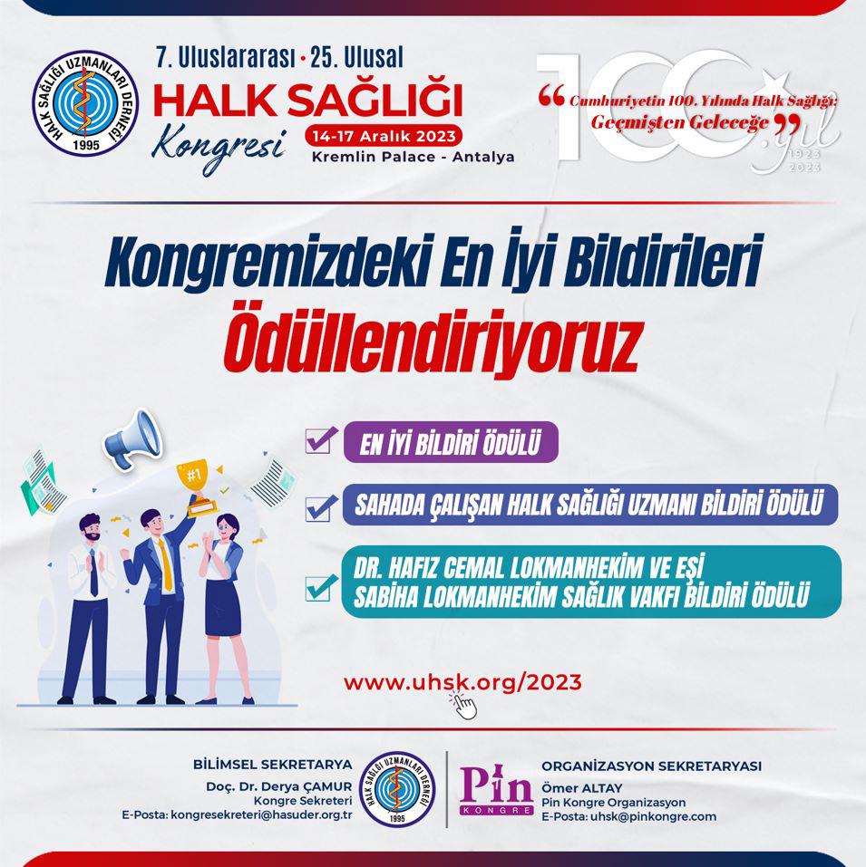 Kongredeki En İyi Bildirileri Ödüllendiriyoruz.